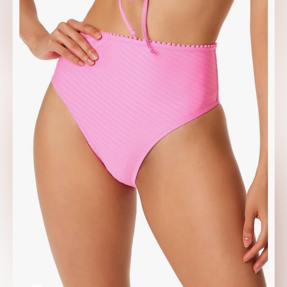 NWT Jessica Simpson Pretty in Pique High Waisted Bikini Bottom Swimsuit